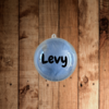 blauwe veren kerstbal