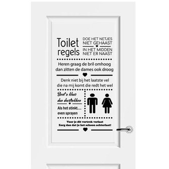 Muursticker Toiletregels