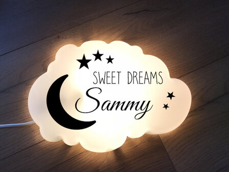 Wandlampje "Sweet Dreams met naam"