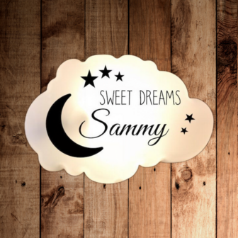 Wandlampje &quot;Sweet Dreams met naam&quot;