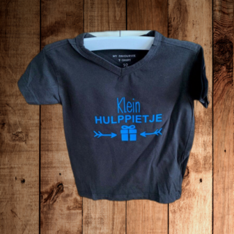 Hulppietje shirt cadeautje maat 92 zwart shirt korte mouw 