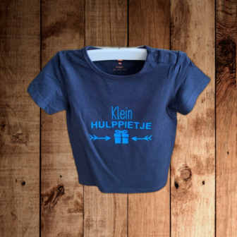 Hulppietje shirt cadeautje maat 98 Donker blauw shirt korte mouw 