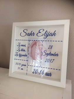 Geboortefotolijst 25 x 25 cm