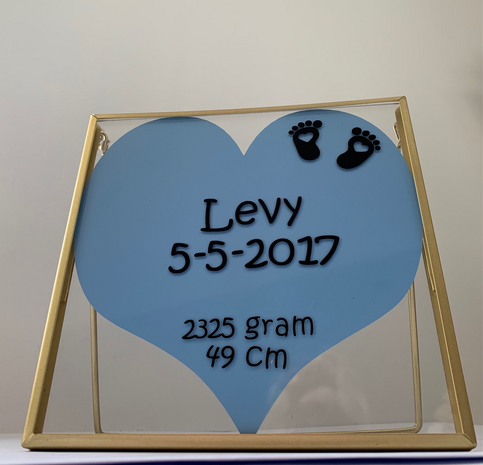 fotolijst met geboortetekst