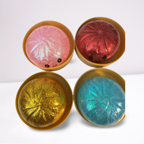 Dumpling Squishy Glitter met Stoommandje