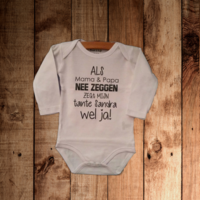 Grappige romper met tekst 'Als Mama & Papa NEE Zeggen... Tante (naam) wel ja!' | Origineel kraamcadeau