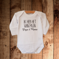 Romper met tekst 'Ik heb het van mijn Papa en Mama' | Grappig kraamcadeau | Babykleding