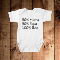 Grappige romper met tekst '50% Mama 50% Papa 100% Ikke' | Uniek kraamcadeau | Babykleding