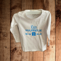 Hulppietje shirt cadeautje maat 92 wit shirt lange mouw 